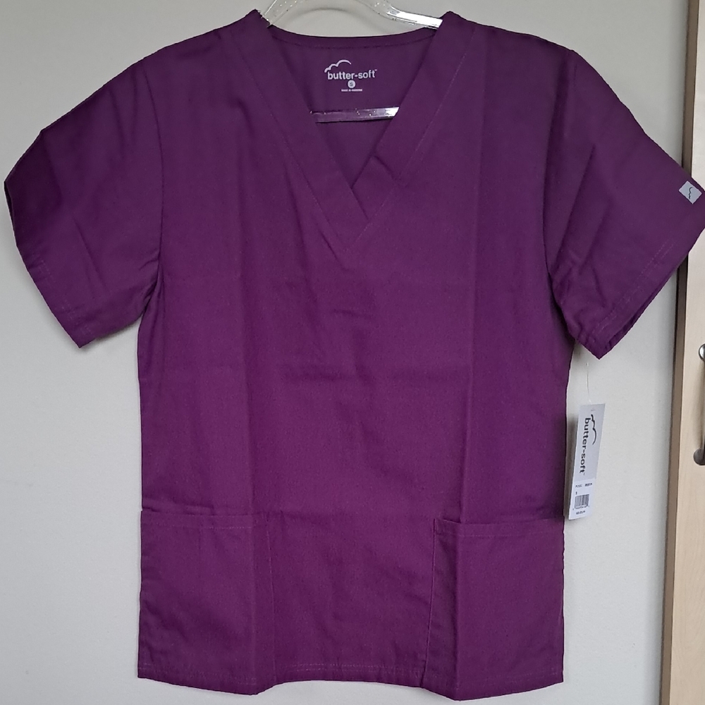 Butter Women's Purple V-Neck Top